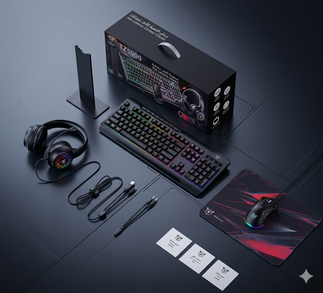 بكج الألعاب المتكامل 5 في 1 - مجموعة G32 USB RGB للـ جيمنج